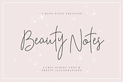 Beauty Notes Script + Illustrations, a Script Font by Design Pixie (Thumbnail 1 of 15)