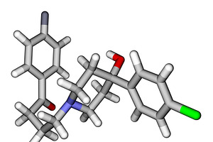 Antipsychotic haloperidol molecular, an Education Illustration by Leonid Andronov