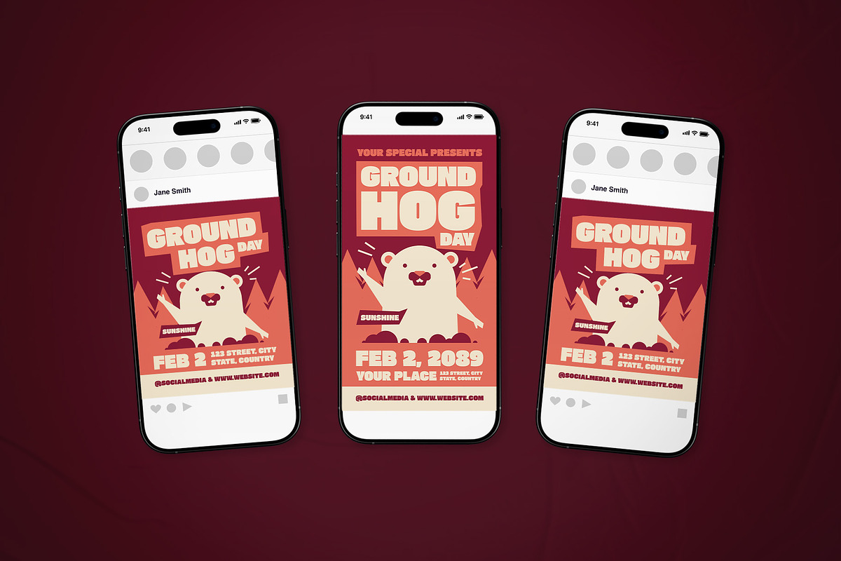 Groundhog Day Event Flyer Set, a Flyer Template by The Good Store (Photo 2 of 2)