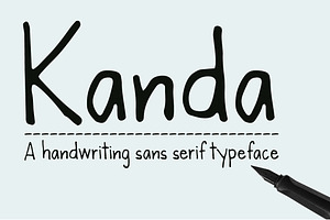 Kanda Handwriting Typeface, a Handwritten Font by PARAMAJAN