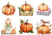 Cottagecore Pumpkin Clipart Set, an Illustration by CitraGraphics (Thumbnail 5 of 5)