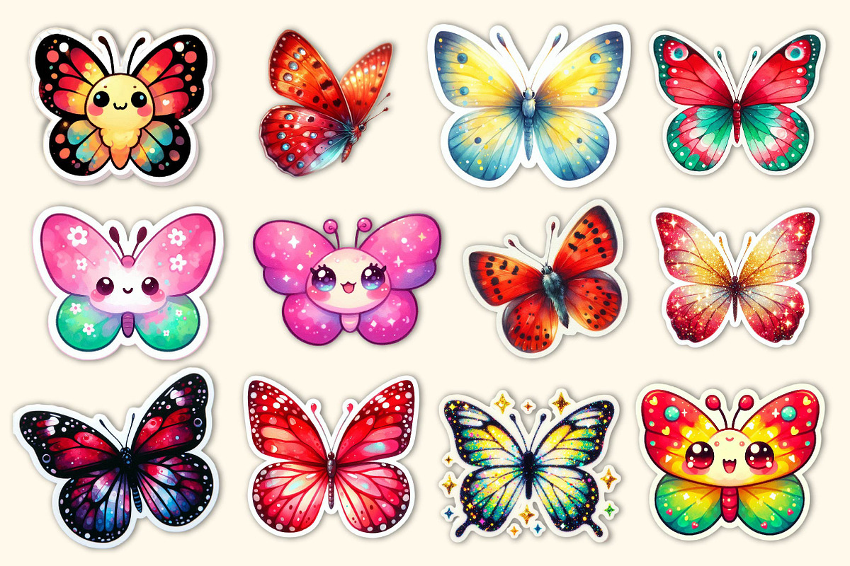 Butterfly Stickers Bundle, an Illustration by Dream Creation (Photo 4 of 5)
