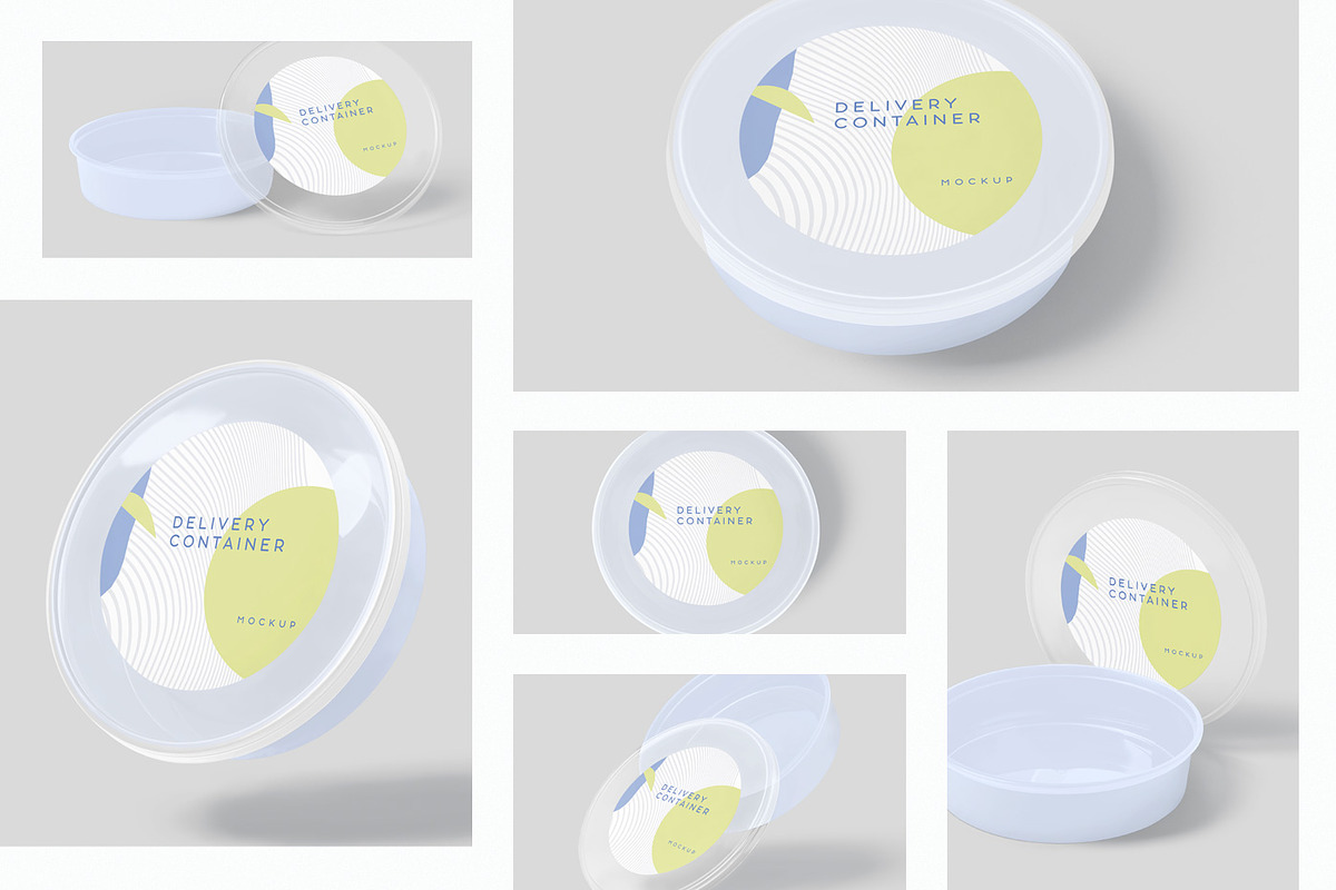 Round Plastic Box Label Mockups, a Cups & Container Mockup by GfxFoundry (Photo 2 of 8)