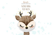 Animals wear mask cliparts, an Animal Illustration by TheHappyGiftArt (Thumbnail 3 of 6)