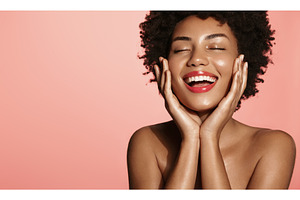 Beauty face of African woman touch, a Health & Medical Photo by ringsaroundme