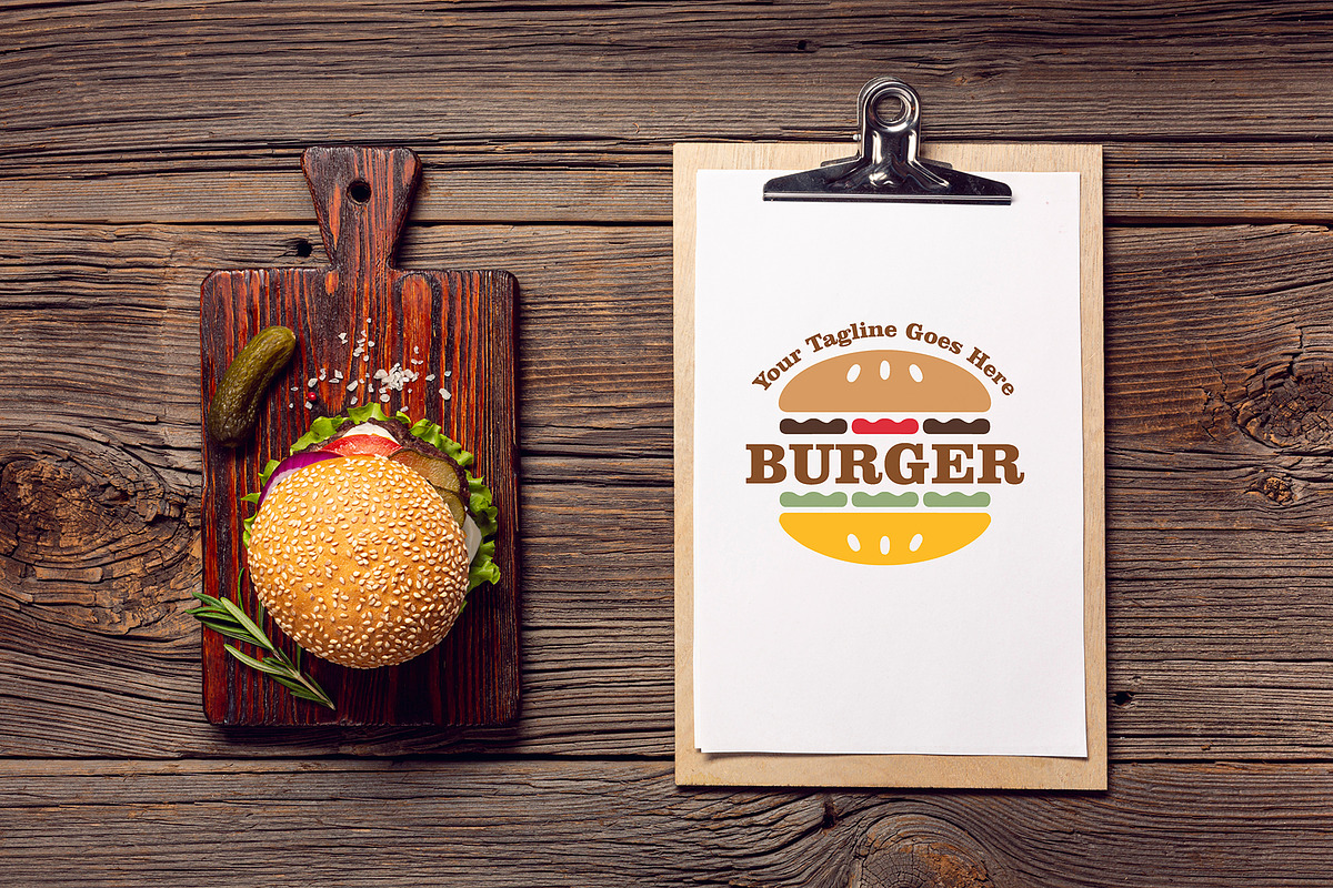 Modern Burger Logo Template, a Branding & Logo Template by YUDesignStore (Photo 5 of 7)
