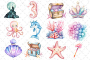 Little Mermaid Under the Sea Clipart, an Illustration by Dream Creation (Thumbnail 4 of 5)