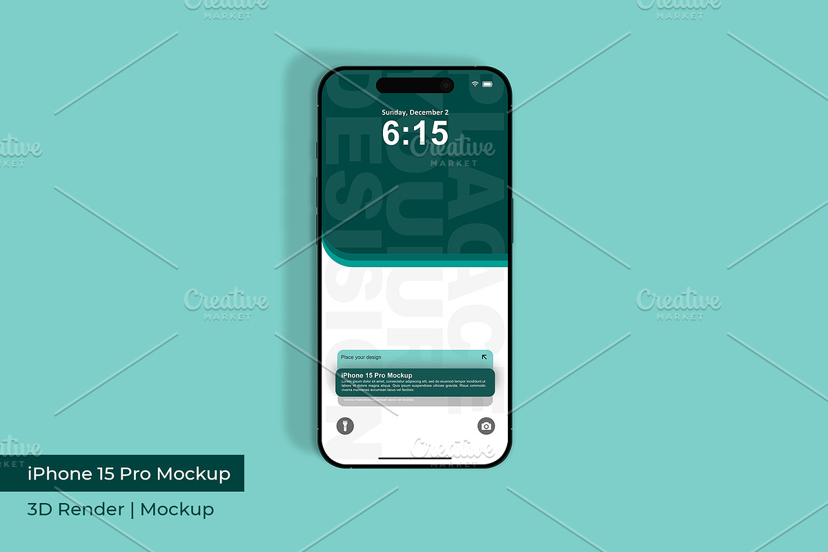 iPhone 15 Pro Mockup | 3D Rendering, an iPhone Mockup by mrfauzi (Photo 2 of 17)