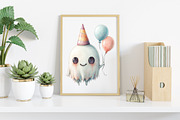 Watercolor Chibi Ghost Clipart, an Illustration by Canvas Craft (Thumbnail 5 of 7)