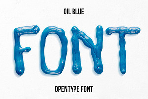 Oil Blue Font, a Font by Handmadefont