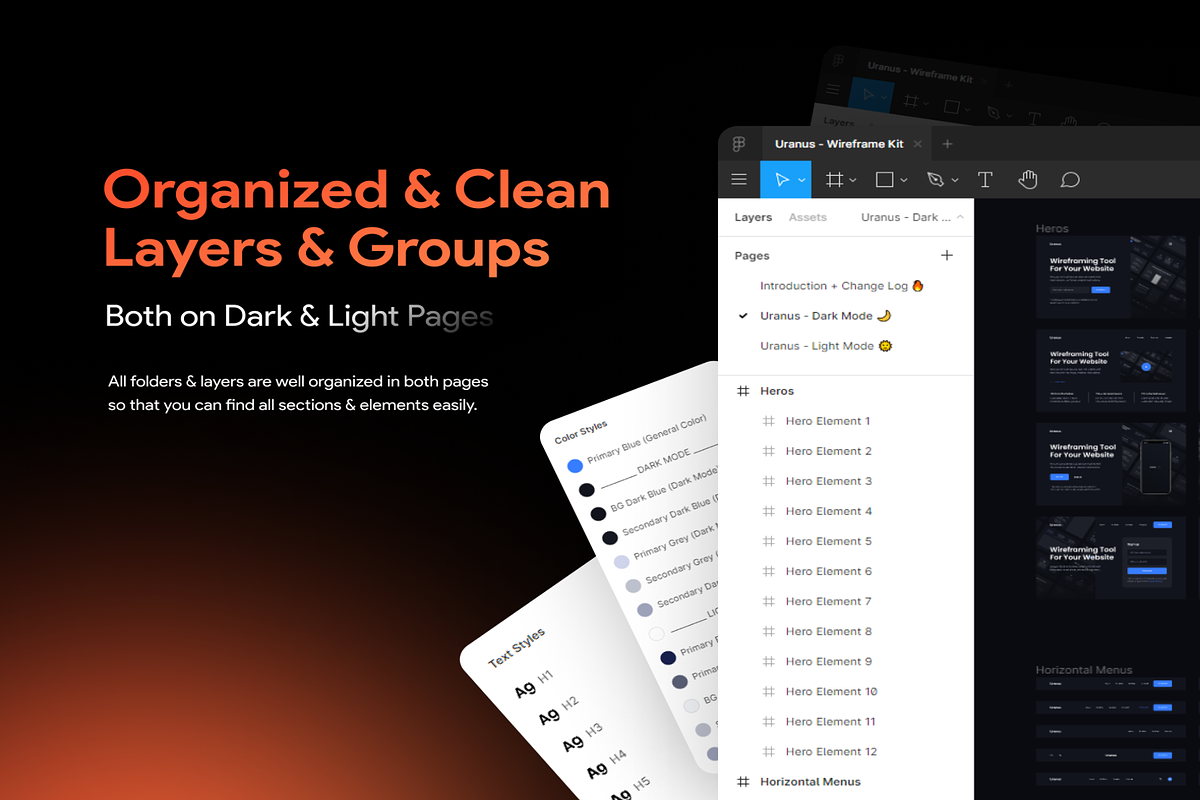 Uranus v1.3 - Wireframe Kit preview 8