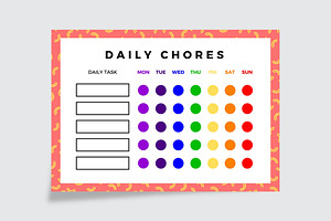 Colorful Daily Chores Template