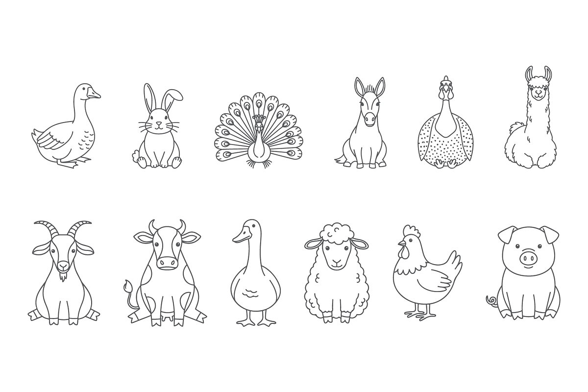Farm and Domestic Animal Vector Icon, an Animal Illustration by MkStudio (Photo 2 of 2)