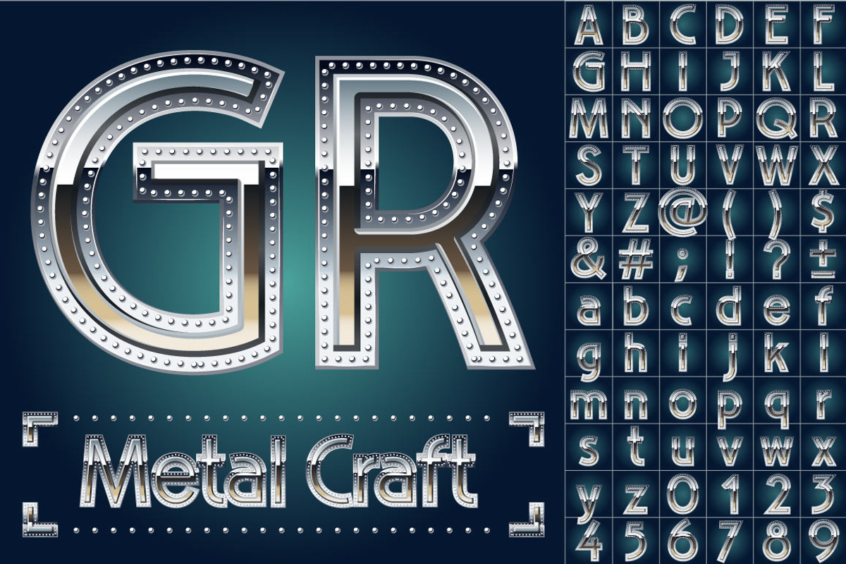 Metal aluminum alphabet with riveted, an Object Graphic by popskraft