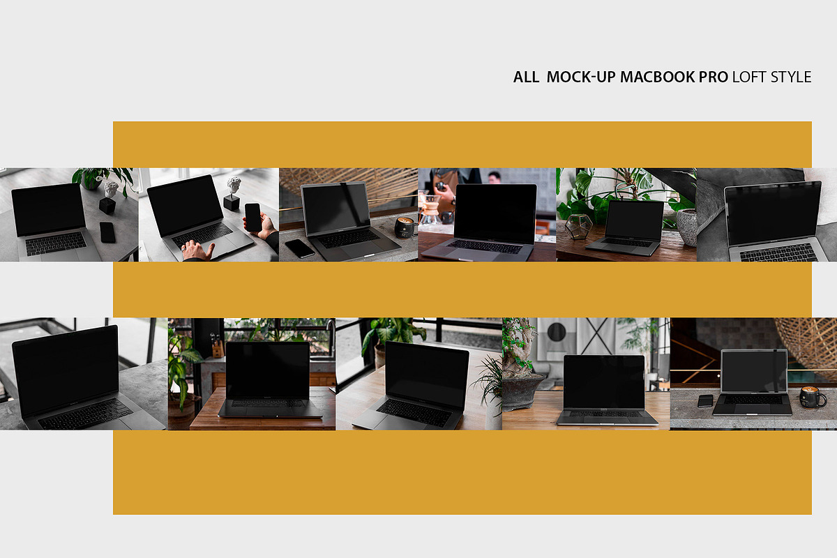 MacBook Pro Mock-Up Loft Style, an iPhone Mockup by Dikarte.Store (Photo 12 of 14)