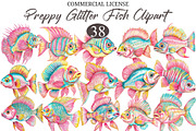 Preppy Glitter Fish PNG Clipart, a Seasonal Illustration by designcity5 (Thumbnail 1 of 5)