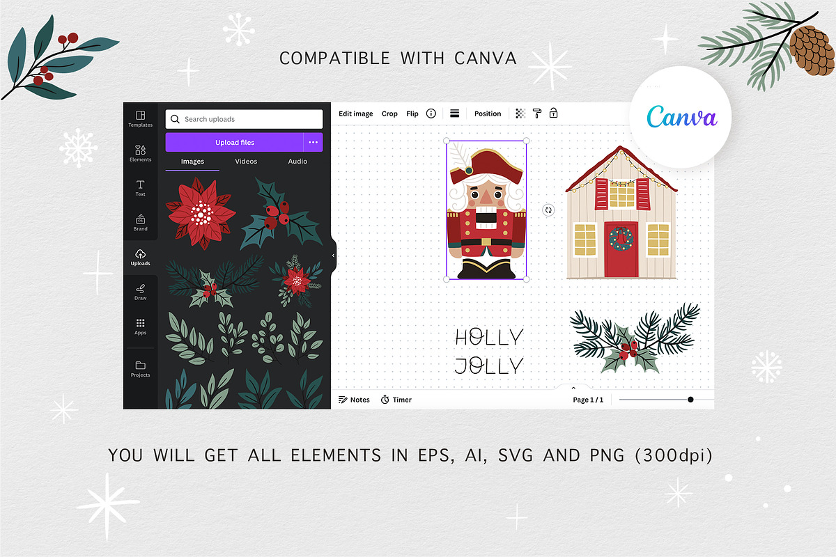 Santa & Nutcracker Christmas Clipart, a Decorative Illustration by Jenny Quince (Photo 3 of 12)