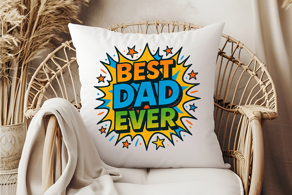 BEST DAD EVER Comic Style PNG, an Illustration by DreamCafeArt (Photo 4 of 6)