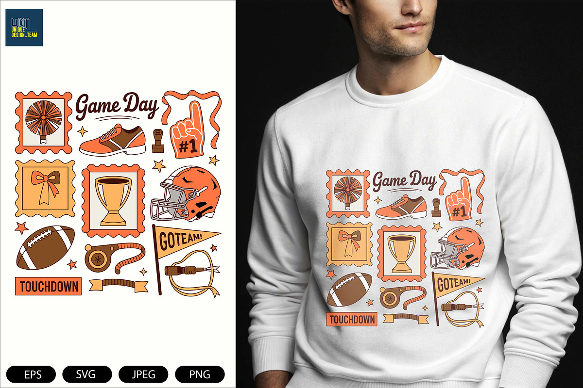Preppy Football T Shirt Design, a Sport Illustration by Unique Design Team (Photo 5 of 7)