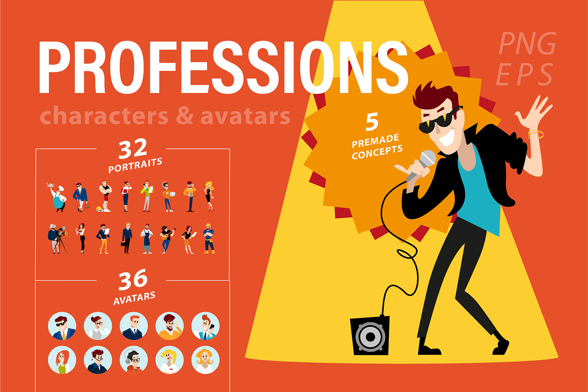 profession characters & avatars, a Person Illustration by Funnystore (Photo 1 of 7)