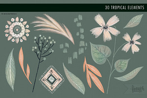 LUSH GARDEN BOHO CLIPART