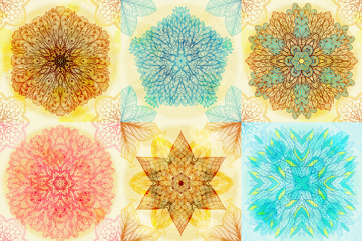 15 Floral Symmetry Patterns. Set #2 preview 4