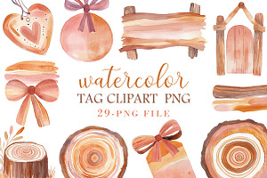 Watercolor Tag Clipart PNG, an Illustration by Libby Wishes