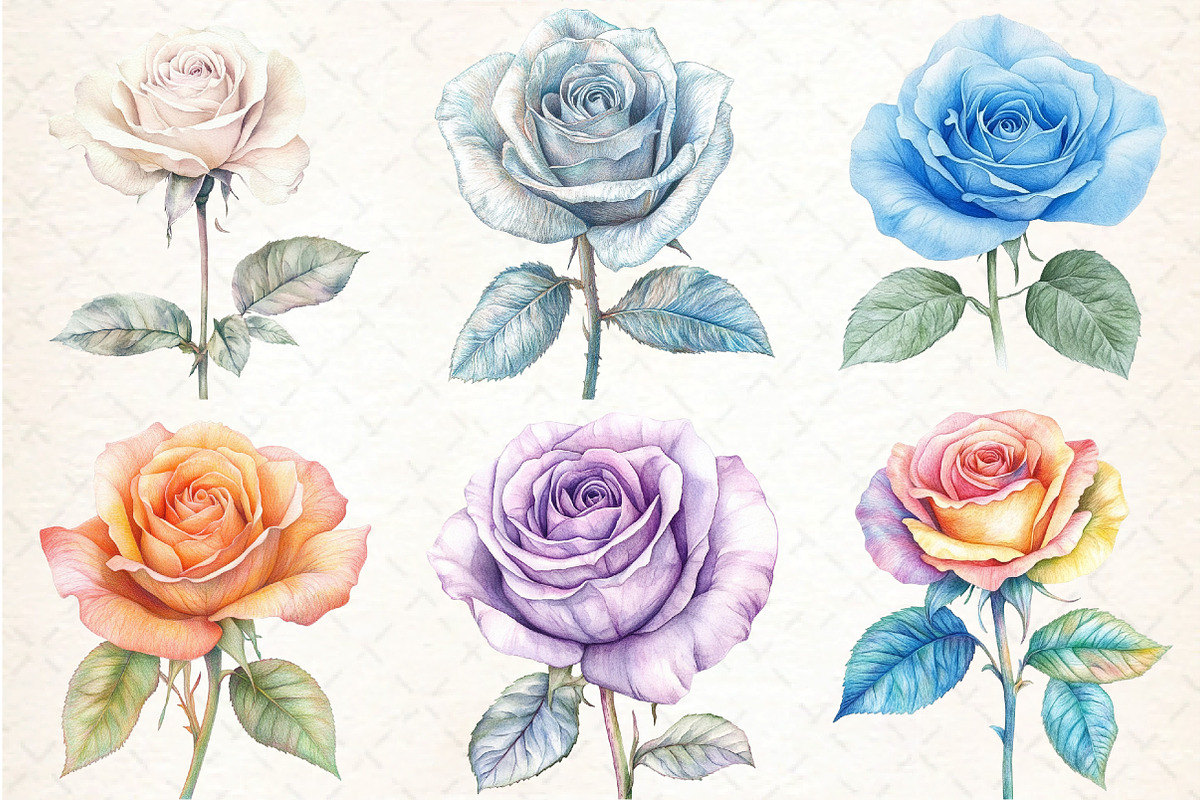 Colored Pencil Pastel Roses, an Illustration by DreamCafeArt (Photo 2 of 9)