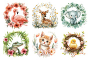 Baby Animals Floral Wildlife Frames, an Illustration by Daily.Designs (Thumbnail 4 of 6)