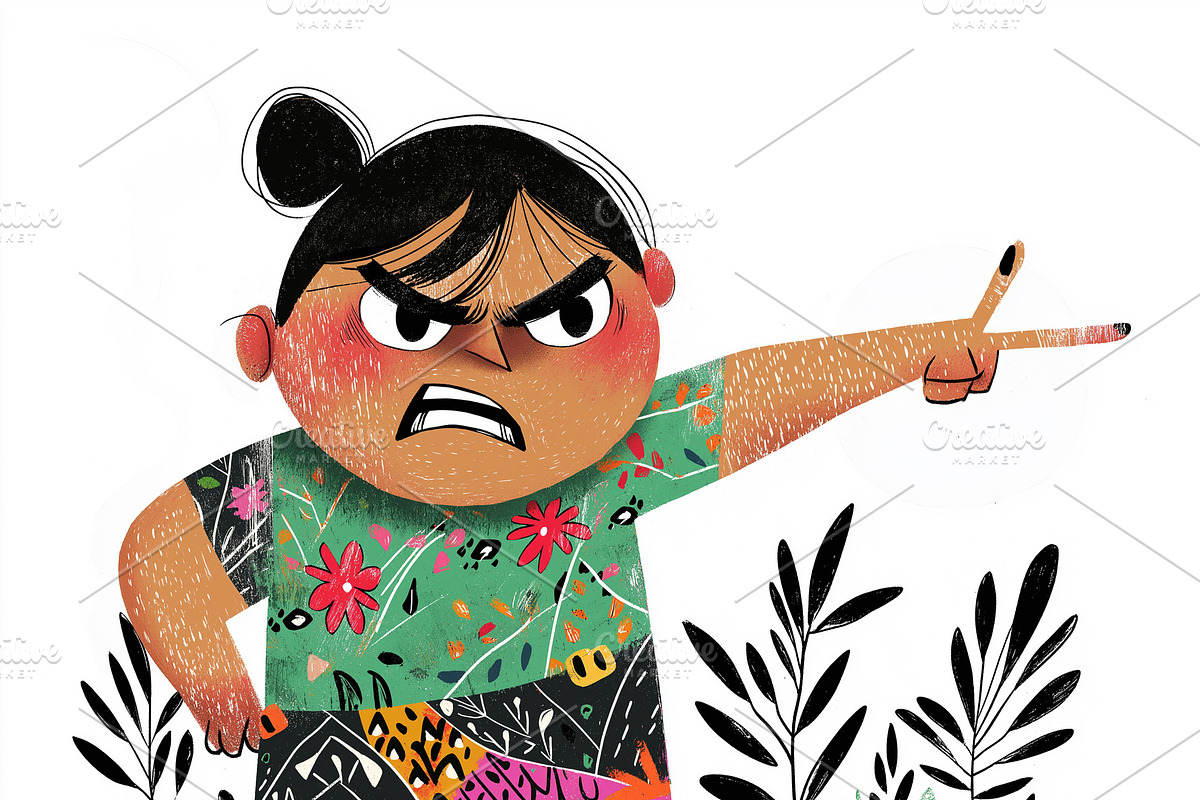 An angry woman pointing, a Person Illustration by Sybillla