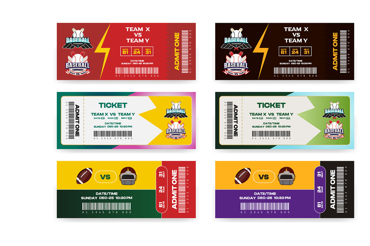 Sports Ticket Card. modern element, a Stationery Template by Kazi Hossain (Photo 1 of 4)