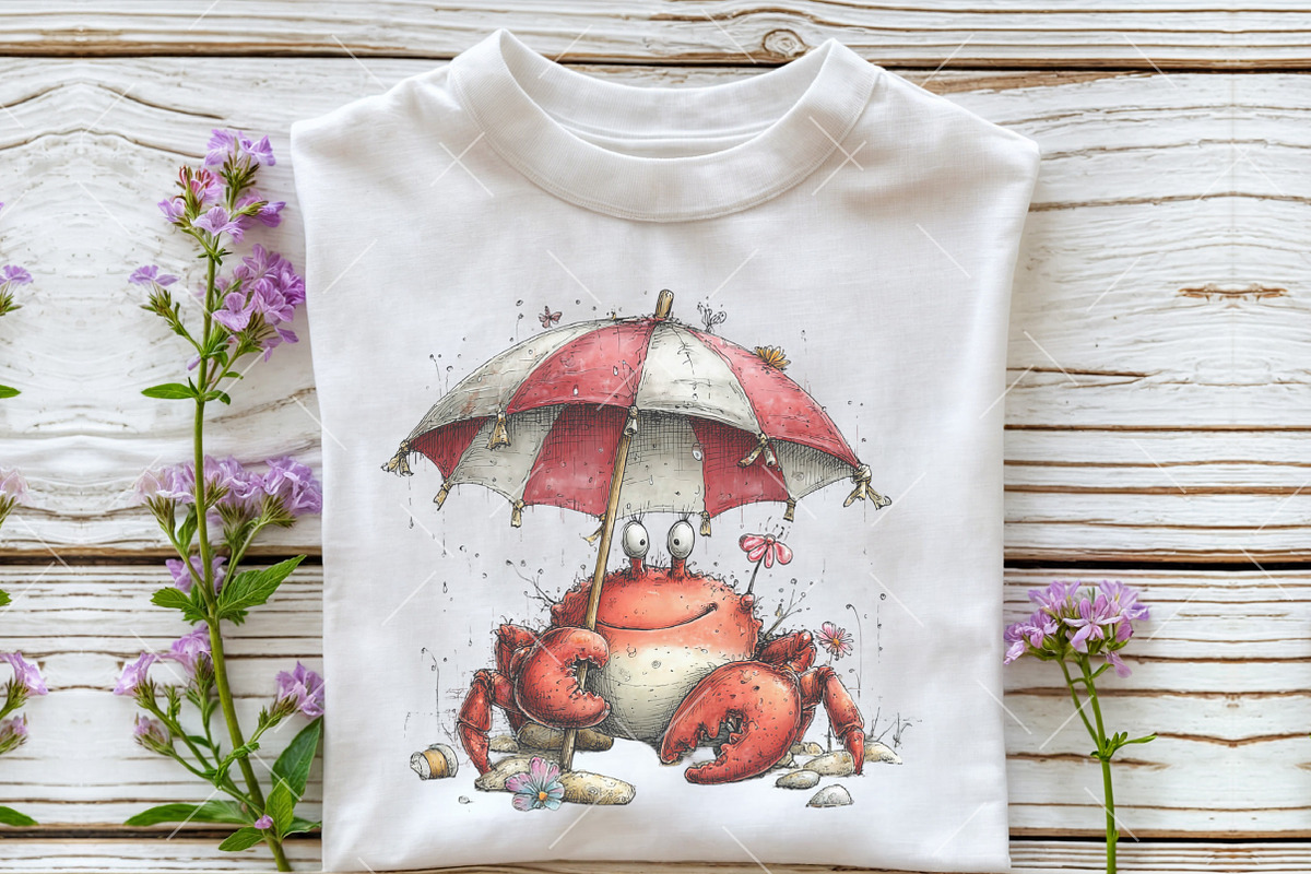 Whimsical Summer Crab Clipart, an Illustration by OK Design (Photo 4 of 6)
