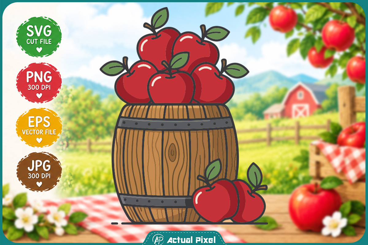 Apple Orchard Clipart Bundle, an Object Illustration by Actual Pixel (Photo 18 of 22)