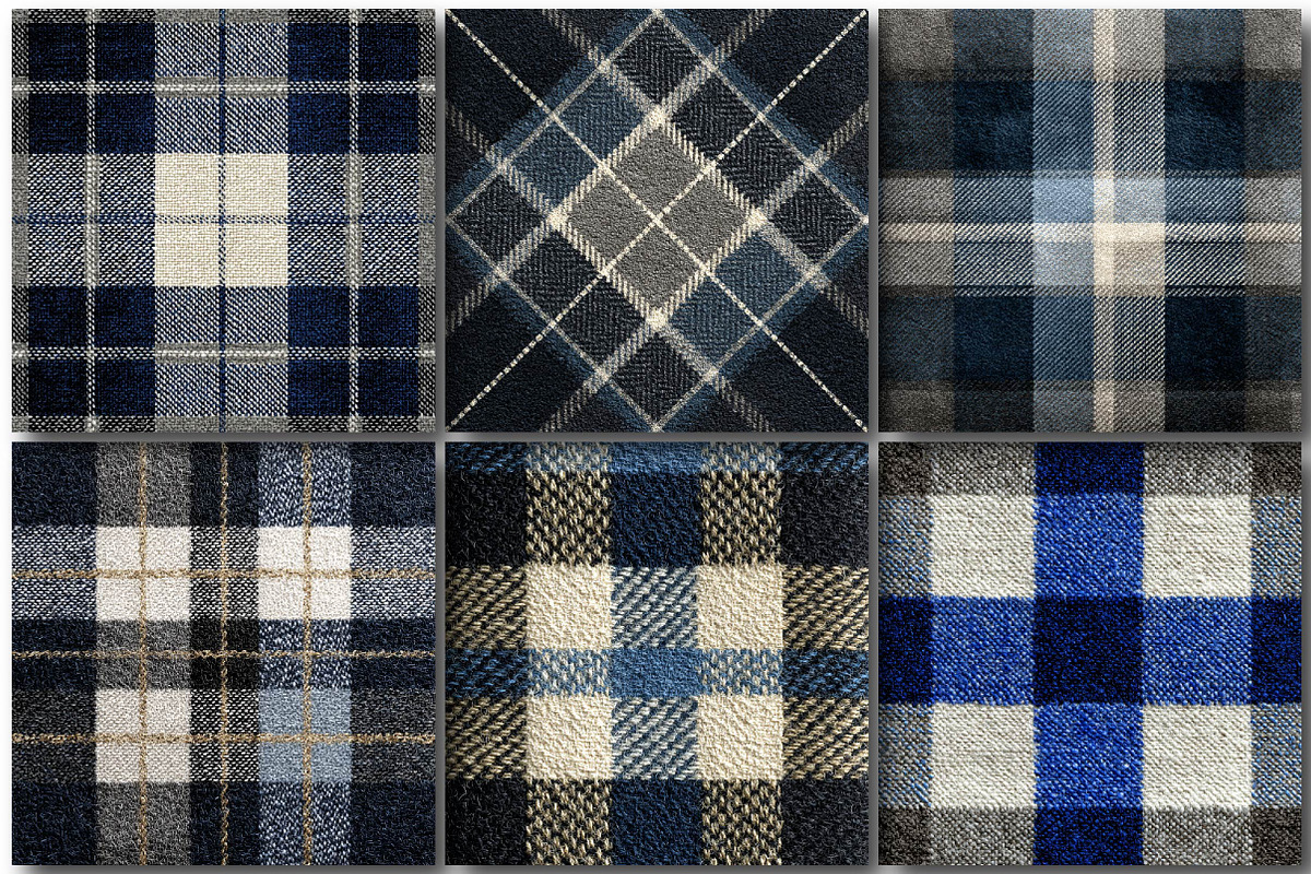 Set Tartan Color Classic Blue, a Texture Illustration by DreamPrint404 (Photo 2 of 4)