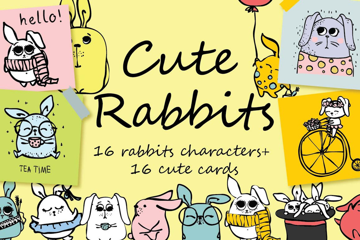 Cute Rabbits, an Animal Illustration by Virinaflora (Photo 1 of 5)