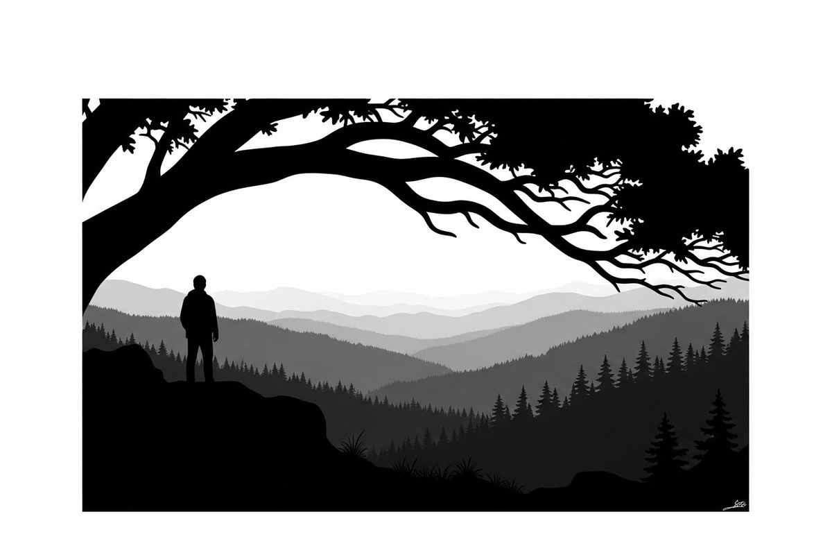Mountain Pines Silhouette, a Graphic by hafijul (Photo 17 of 17)