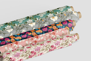 Fabric Rolls Mockup Fabric Mockup