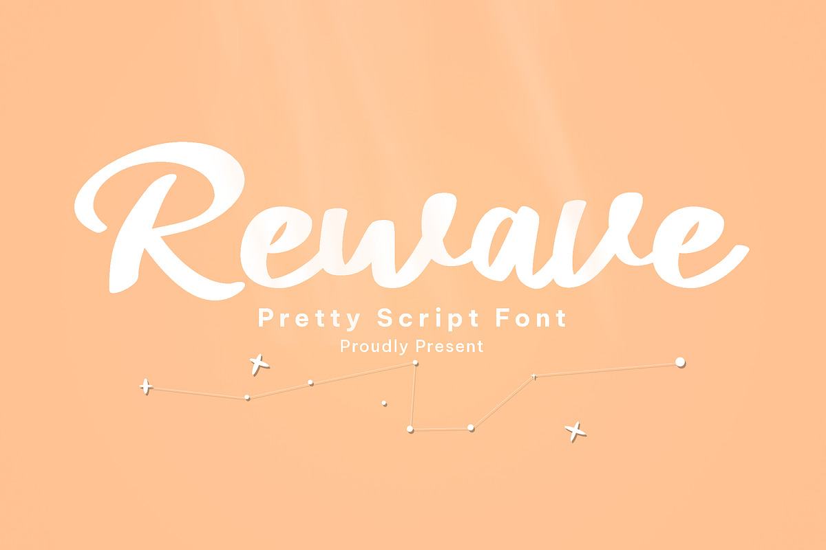 Rewave - Pretty Script Font, a Script Font by Fontcastle (Photo 1 of 5)
