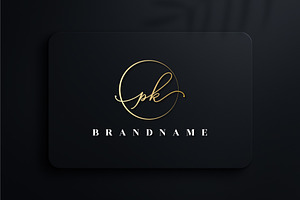 letter PK handwritten signature logo
