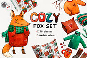 Cozy Fox set, an Animal Illustration by Ekaterina Goncharova (Thumbnail 1 of 8)