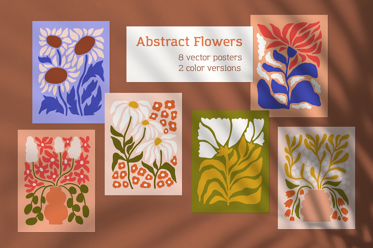 Trendy abstract flowers posters set, a Background Graphic by Good Studio (Photo 1 of 13)