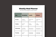Weekly Meal Planner, a Stationery Template by MightyDesign (Thumbnail 2 of 8)