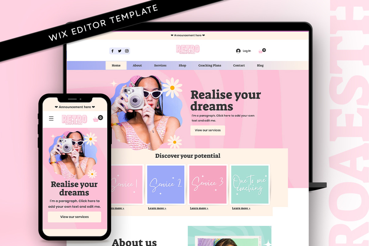 Pink Coaching Wix Template, a Wix Template by Template Twist Shop (Photo 1 of 10)