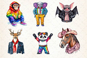 Funky Dressed-Up Animals Clipart, an Illustration by Dream Creation (Thumbnail 4 of 6)