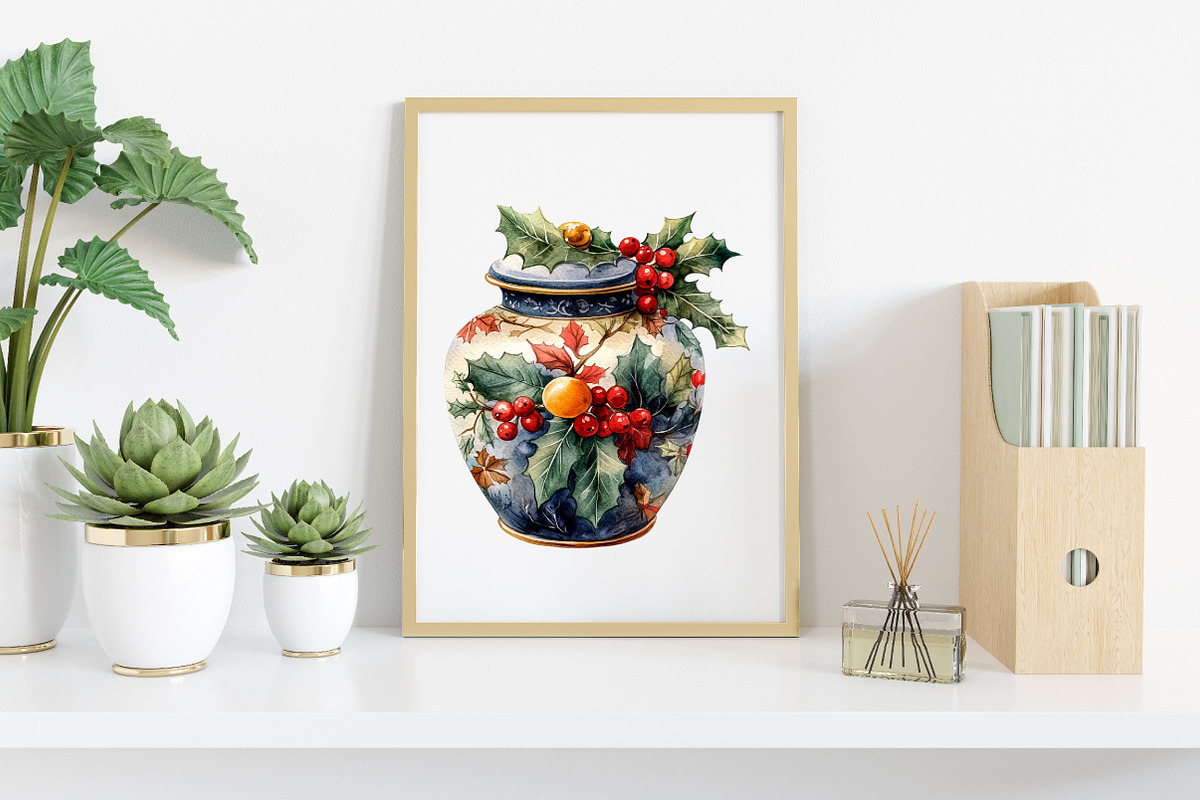 Watercolor Grand Millennial Christma, an Illustration by Canvas Craft (Photo 4 of 7)