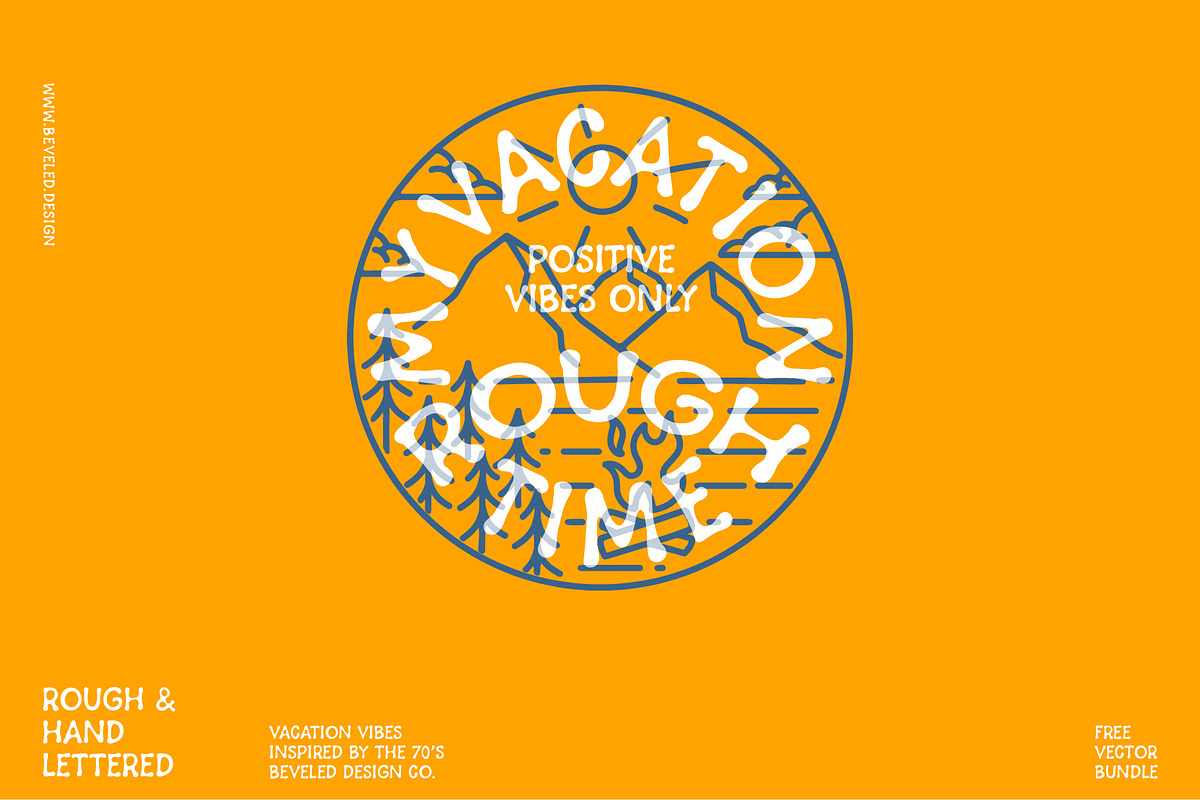 Vacation Vibes | Vintage Handwritten, a Sans Serif Font by Beveled Design Co. (Photo 6 of 7)