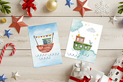 Watercolor Boat seamless patterns., a Decorative Illustration by Kira Konoshenko (Thumbnail 10 of 16)