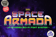 Space Armada - A Retro Future Font, a Font by Wingsart Studio (Thumbnail 1 of 16)