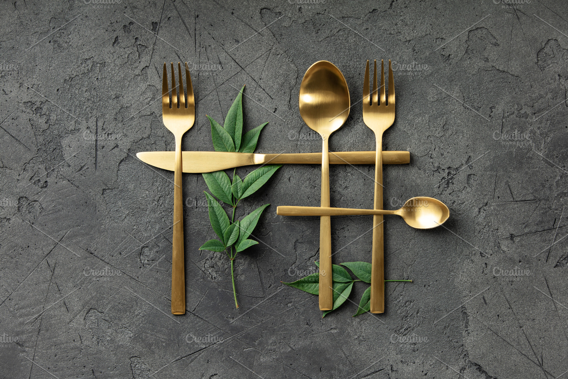 Culinary Flat-Lay Collection with Vintage and Modern Cutlery, Sp, a Food & Drink Photo by Natalia Klenova's Shop