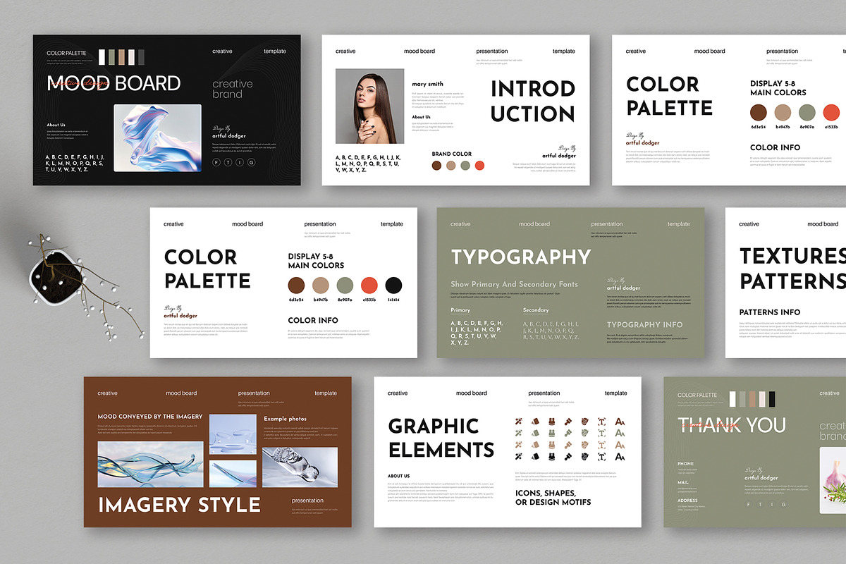 Minimalist Mood Board Presentation